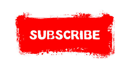 Subscribe - Dirty red grunge Bannerの写真素材