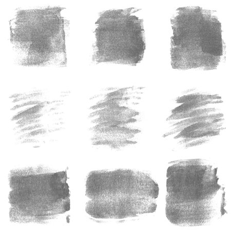 Set of painted watercolor textures with grey colorの写真素材