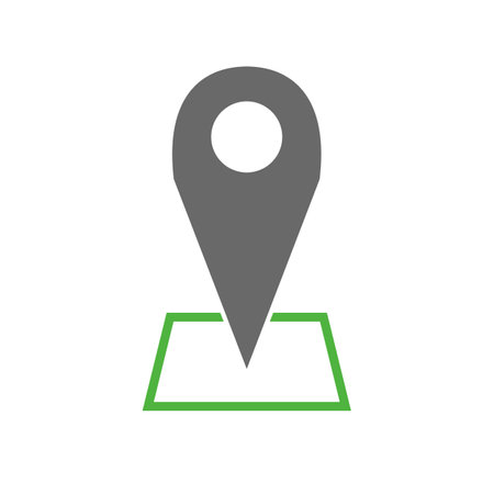 Marker showing place on map - green greyの写真素材