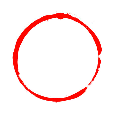 Dirty stencil circle with red colorの写真素材