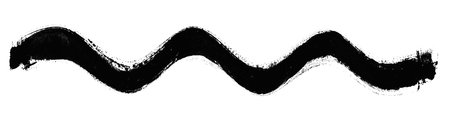 Black curvy line made with brushの写真素材