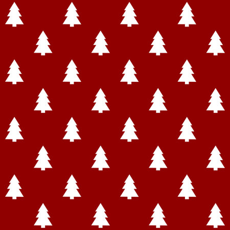 Fir tree pattern with red and white colorの写真素材