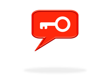 Speech Bubble icon with shadow: Keyの写真素材