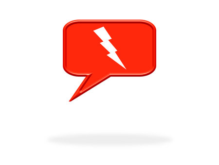 Speech Bubble icon with shadow: Lightningの写真素材