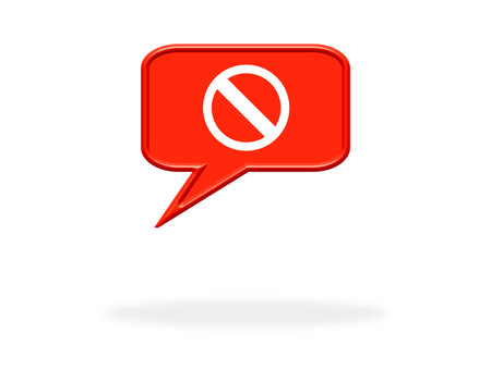 Speech Bubble icon with shadow: Blockedの写真素材