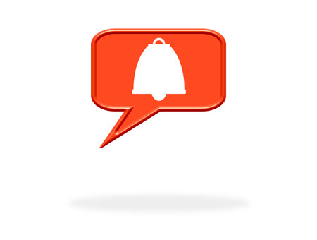 Speech Bubble icon with shadow: Alarm Bellの写真素材