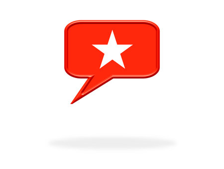 Speech Bubble icon with shadow: Starの写真素材