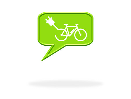 Speech Bubble icon with shadow: E-Bikeの写真素材