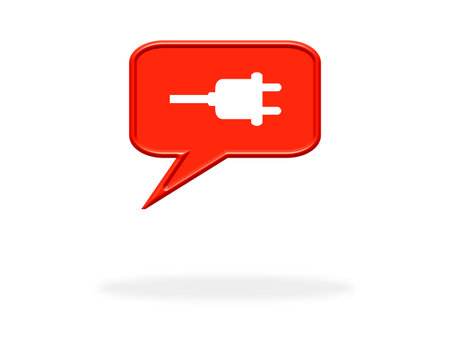 Speech Bubble icon with shadow: Chargingの写真素材