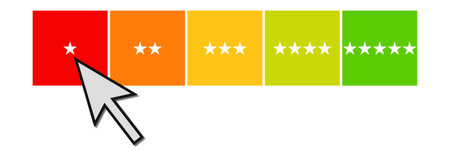 Rating scale showing very bad Rating: 1 Starの写真素材