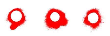 Collection of 3 red round graffiti circlesの写真素材
