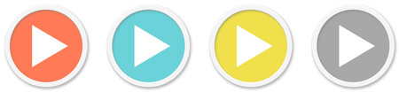 4 round Buttons with Player Icon red, blue, yellow and greyの写真素材