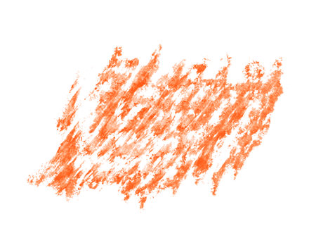 Orange pencil scribble on white backgroundの写真素材
