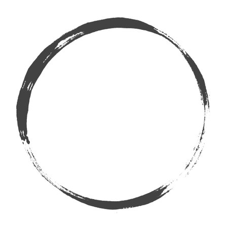 Empty stencil circle with black colorの写真素材