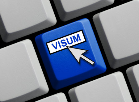 Computer keyboard: Visa in german language 3d illustrationの写真素材