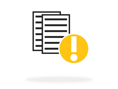 Error or important - Paper symbol with orange iconの写真素材
