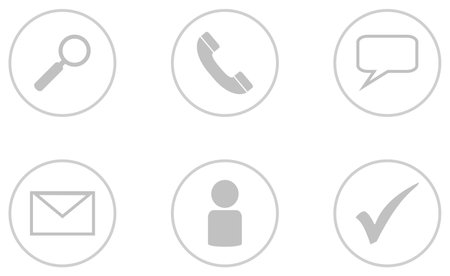 Icons Collection of business symbols in grey circleの写真素材