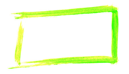 Empty hand painted green brush frameの写真素材
