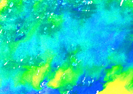 Paintbrush texture: green yellow blueの写真素材