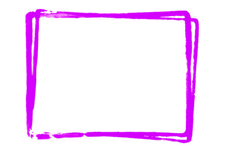 Dirty paintbrush frame - Rectangle with purple colorの写真素材