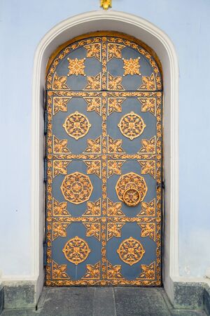 ornate door of the churchの写真素材