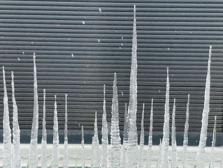 Icicles hanging from the roof