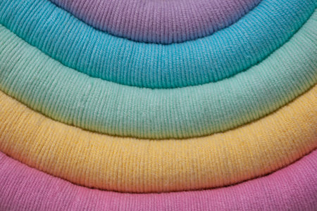 Macrame Rainbow, thread colorful textureの写真素材