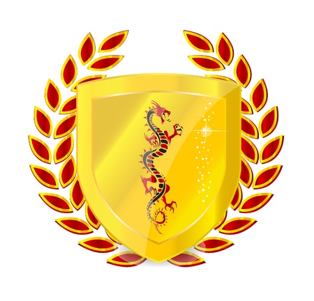 heraldic gold emblem sign isolatedのイラスト素材
