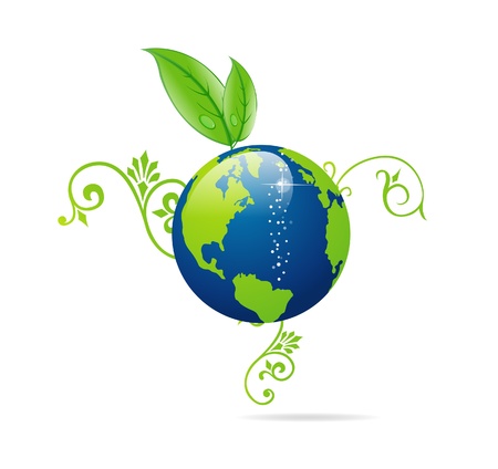 blue and green eco earth sign isolatedのイラスト素材