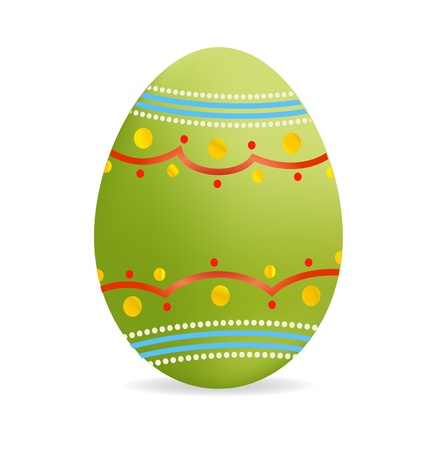 decorative green easter egg symbol isolatedのイラスト素材