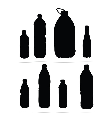 plastic bottles symbols set black colorのイラスト素材