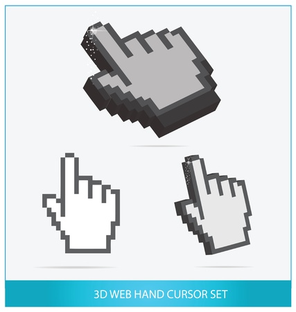 Web arrow hands symbols set isolatedのイラスト素材