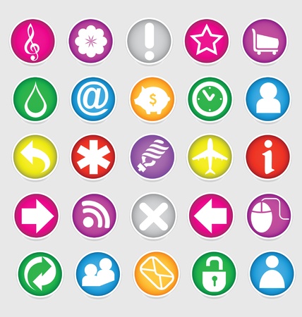 shiny colored web social symbols setのイラスト素材