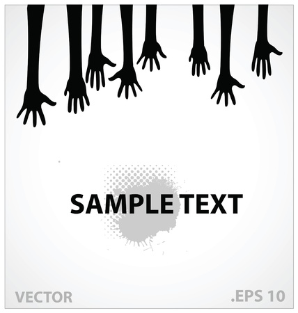 hands  illustration sign black colorのイラスト素材