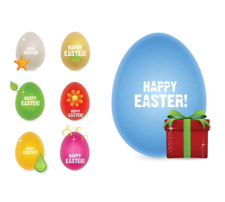 colored and creative happy easter eggsのイラスト素材