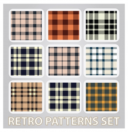 abstract retro patterns set textile backgroundのイラスト素材