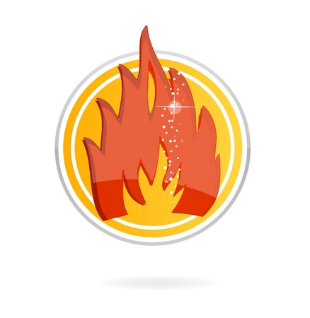 red fire on the circleのイラスト素材