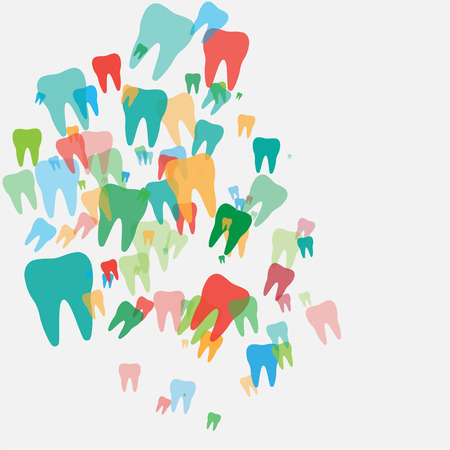 Abstract with colored teethのイラスト素材