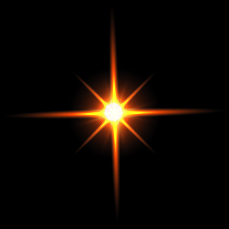 Lights streaks. Lighting effects of flash. Easy to use. Star with lens flare.のイラスト素材