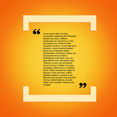 Quote citation Typographical Template, vector design. Light yellow color version. For your commercial project or personal use.のイラスト素材