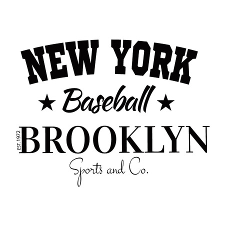 Varsity New york Brooklyn college university division team sport baseball label typography, t-shirt graphics for apparel.のイラスト素材