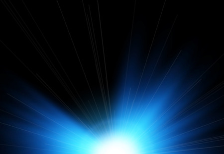 Sun flash with rays and spotlight. Light effect, sun rays, beams on black background. Vector...