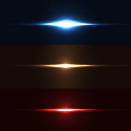 Collection of beautiful bright lens flares. Lighting effects of flash. Easy to useのイラスト素材