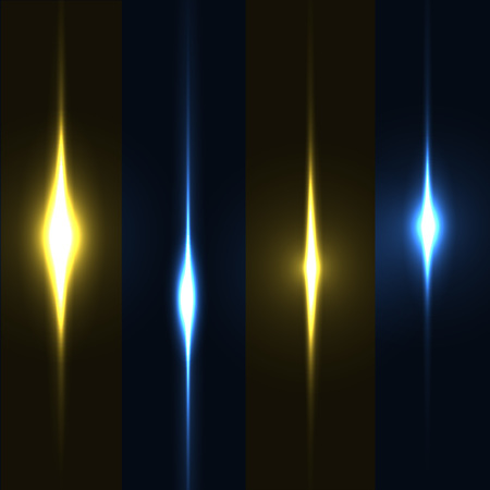 Collection of beautiful bright lens flares. Lighting effects of flash. Easy to useのイラスト素材