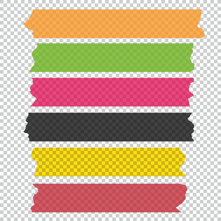 Collection of adhesive tape pieces isolatedのイラスト素材