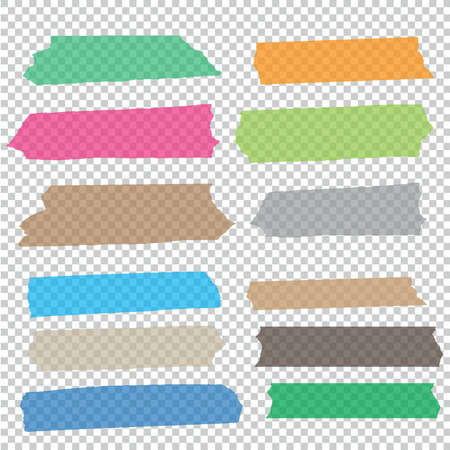 Collection of adhesive tape pieces vector setのイラスト素材