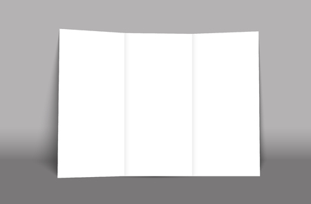 Blank tri fold brochure mockup cover template. Isolated.のイラスト素材