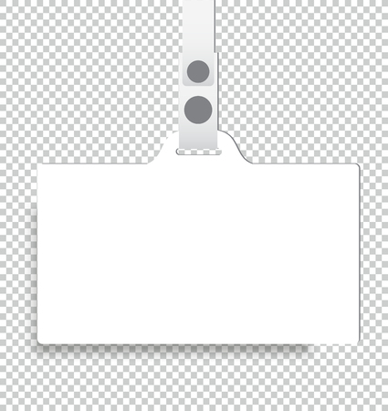 Blank realistic Identity Card Badge with ribbon mockup cover template.のイラスト素材