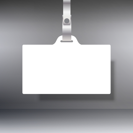 Blank realistic Identity Card Badge with ribbon mockup cover template.のイラスト素材