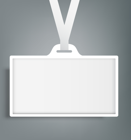 Blank Name Tags Mockup. Vector Illustration of Identity Card Badge mockup cover templateのイラスト素材